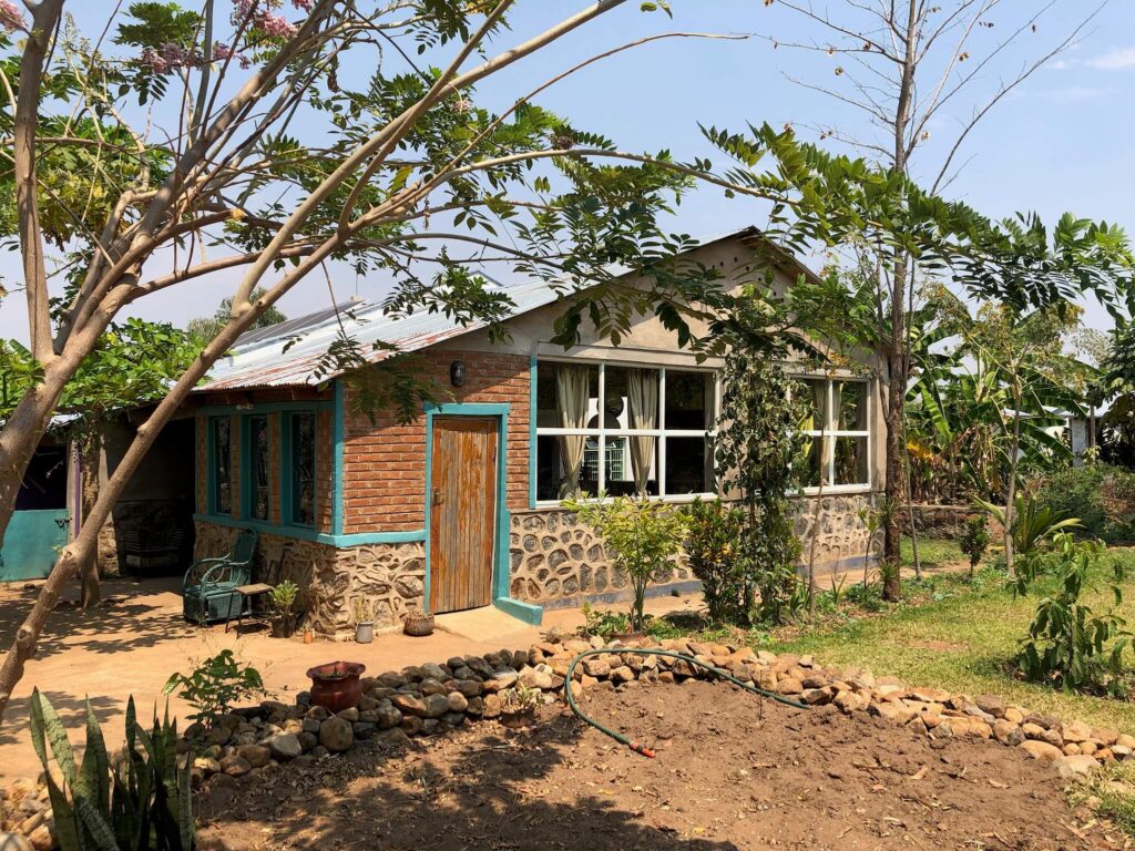 Het huis in Songani vanaf de buitenkant
